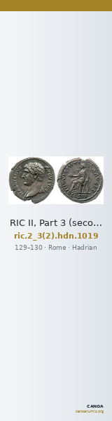 RIC II, Part 3 (second edition) Hadrian 1019 — CANOA