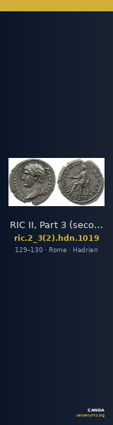 RIC II, Part 3 (second edition) Hadrian 1019 — CANOA
