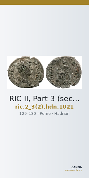 RIC II, Part 3 (second edition) Hadrian 1021 — CANOA