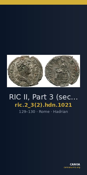 RIC II, Part 3 (second edition) Hadrian 1021 — CANOA