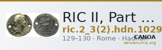 RIC II, Part 3 (second edition) Hadrian 1029 — CANOA