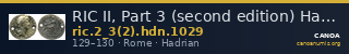 RIC II, Part 3 (second edition) Hadrian 1029 — CANOA