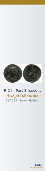 RIC II, Part 3 (second edition) Hadrian 103 — CANOA