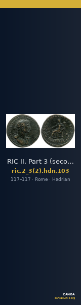 RIC II, Part 3 (second edition) Hadrian 103 — CANOA