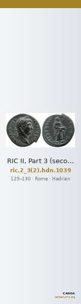 RIC II, Part 3 (second edition) Hadrian 1039 — CANOA