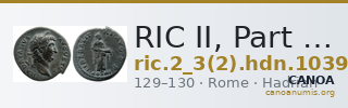 RIC II, Part 3 (second edition) Hadrian 1039 — CANOA