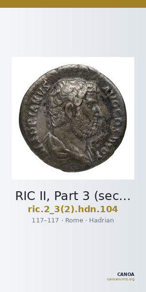 RIC II, Part 3 (second edition) Hadrian 104 — CANOA