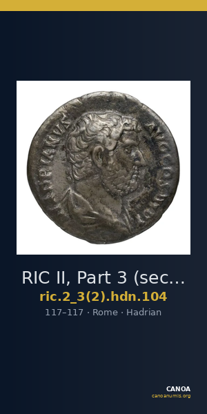 RIC II, Part 3 (second edition) Hadrian 104 — CANOA