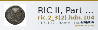 RIC II, Part 3 (second edition) Hadrian 104 — CANOA