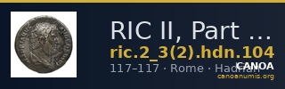 RIC II, Part 3 (second edition) Hadrian 104 — CANOA