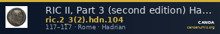 RIC II, Part 3 (second edition) Hadrian 104 — CANOA