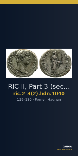 RIC II, Part 3 (second edition) Hadrian 1040 — CANOA