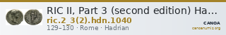 RIC II, Part 3 (second edition) Hadrian 1040 — CANOA