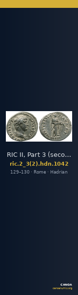 RIC II, Part 3 (second edition) Hadrian 1042 — CANOA