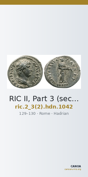 RIC II, Part 3 (second edition) Hadrian 1042 — CANOA