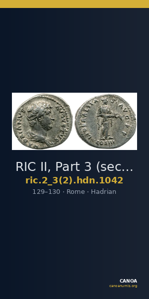 RIC II, Part 3 (second edition) Hadrian 1042 — CANOA