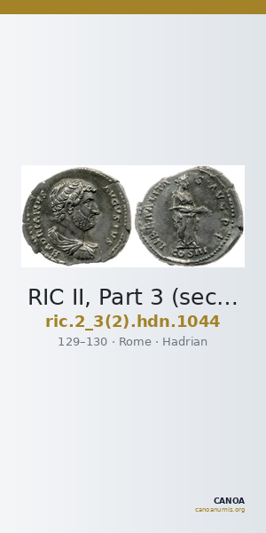 RIC II, Part 3 (second edition) Hadrian 1044 — CANOA