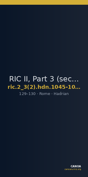 RIC II, Part 3 (second edition) Hadrian 1045-1050 — CANOA