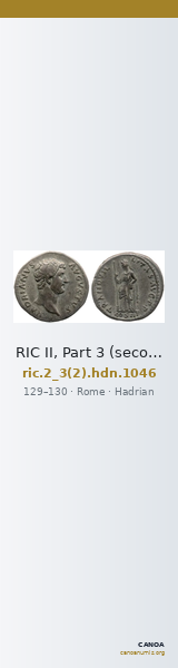 RIC II, Part 3 (second edition) Hadrian 1046 — CANOA