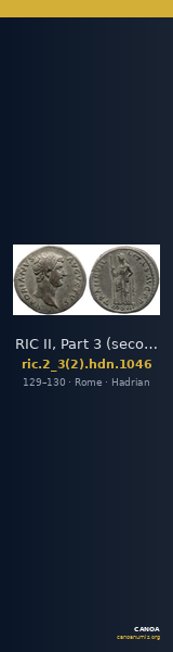 RIC II, Part 3 (second edition) Hadrian 1046 — CANOA