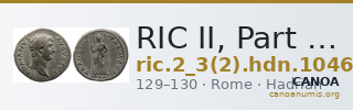 RIC II, Part 3 (second edition) Hadrian 1046 — CANOA