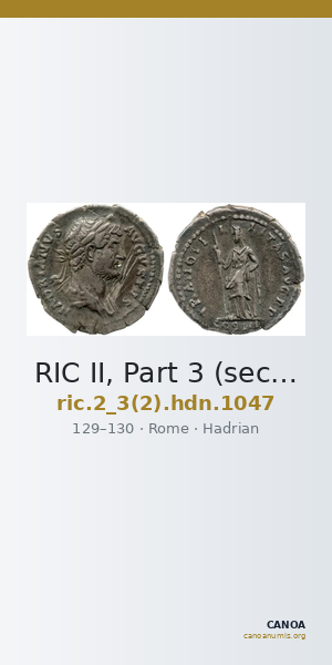 RIC II, Part 3 (second edition) Hadrian 1047 — CANOA