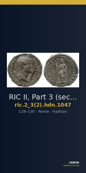 RIC II, Part 3 (second edition) Hadrian 1047 — CANOA