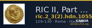 RIC II, Part 3 (second edition) Hadrian 1055 — CANOA