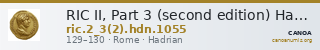 RIC II, Part 3 (second edition) Hadrian 1055 — CANOA