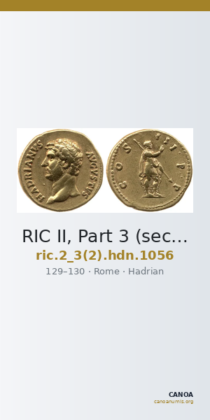 RIC II, Part 3 (second edition) Hadrian 1056 — CANOA