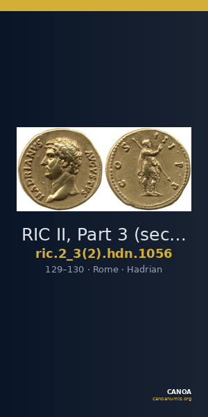 RIC II, Part 3 (second edition) Hadrian 1056 — CANOA