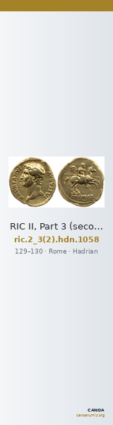 RIC II, Part 3 (second edition) Hadrian 1058 — CANOA
