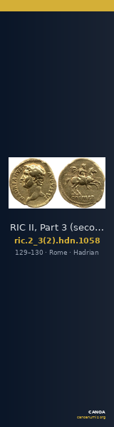 RIC II, Part 3 (second edition) Hadrian 1058 — CANOA