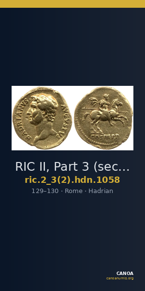 RIC II, Part 3 (second edition) Hadrian 1058 — CANOA