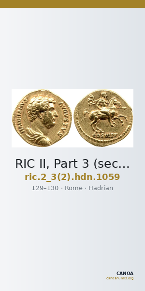 RIC II, Part 3 (second edition) Hadrian 1059 — CANOA