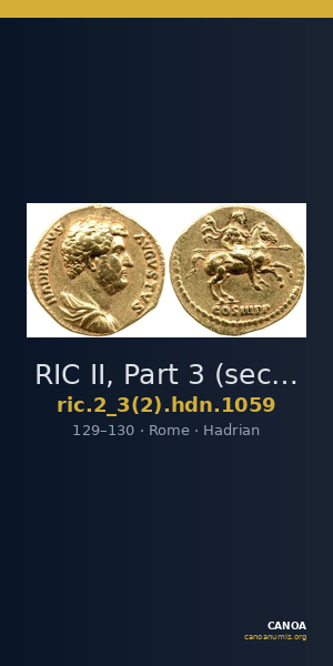 RIC II, Part 3 (second edition) Hadrian 1059 — CANOA