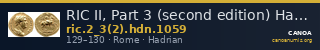 RIC II, Part 3 (second edition) Hadrian 1059 — CANOA