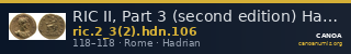 RIC II, Part 3 (second edition) Hadrian 106 — CANOA
