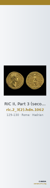 RIC II, Part 3 (second edition) Hadrian 1062 — CANOA