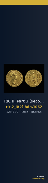 RIC II, Part 3 (second edition) Hadrian 1062 — CANOA