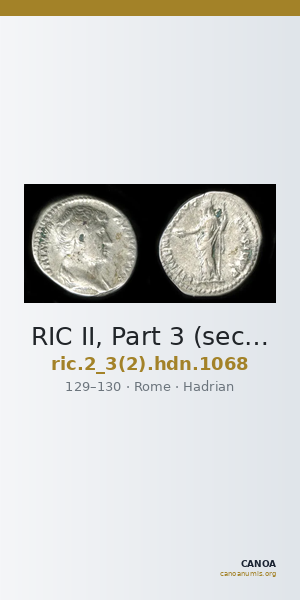 RIC II, Part 3 (second edition) Hadrian 1068 — CANOA