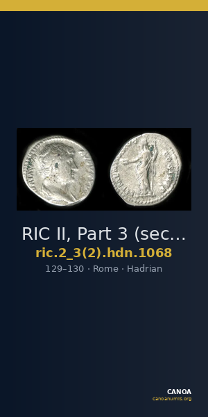 RIC II, Part 3 (second edition) Hadrian 1068 — CANOA