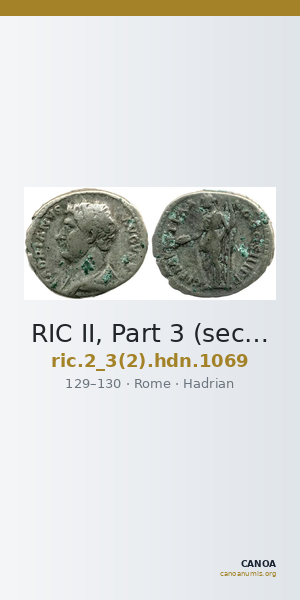 RIC II, Part 3 (second edition) Hadrian 1069 — CANOA