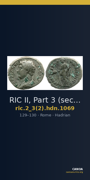 RIC II, Part 3 (second edition) Hadrian 1069 — CANOA