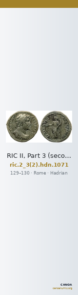RIC II, Part 3 (second edition) Hadrian 1071 — CANOA
