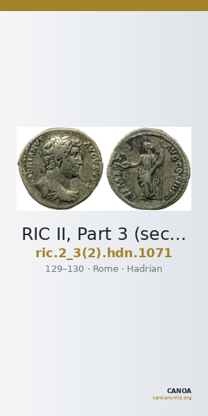 RIC II, Part 3 (second edition) Hadrian 1071 — CANOA