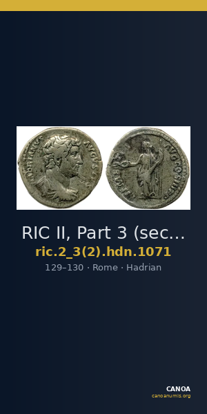 RIC II, Part 3 (second edition) Hadrian 1071 — CANOA