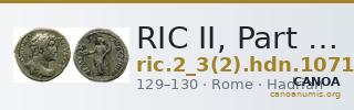 RIC II, Part 3 (second edition) Hadrian 1071 — CANOA