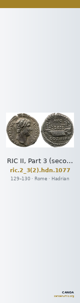 RIC II, Part 3 (second edition) Hadrian 1077 — CANOA