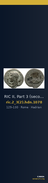 RIC II, Part 3 (second edition) Hadrian 1078 — CANOA